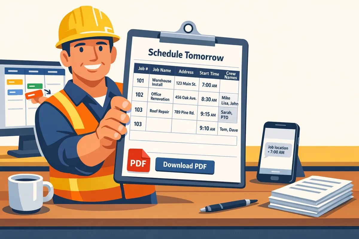 Foreman View Schedule Tomorrow PDF Pack